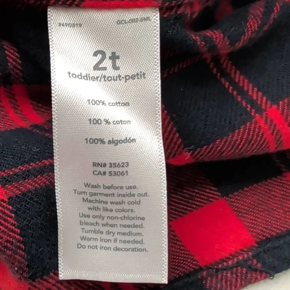 The Notorious B.I.G. upcycled red and black Carters Flannel shirt size 2t